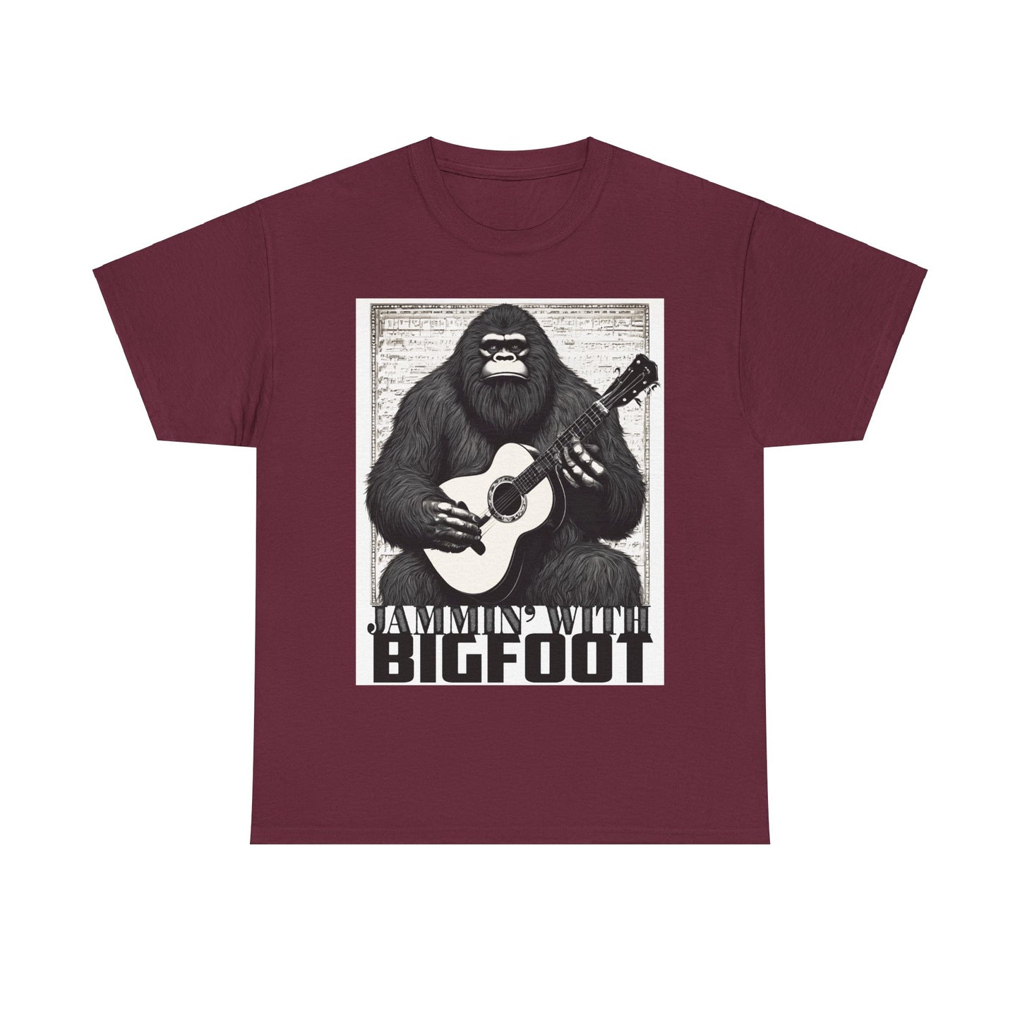 Jammin' with Bigfoot - Unisex Heavy Cotton Tee